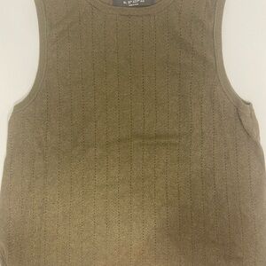 Primark Olive Green Ribbed Knit Top